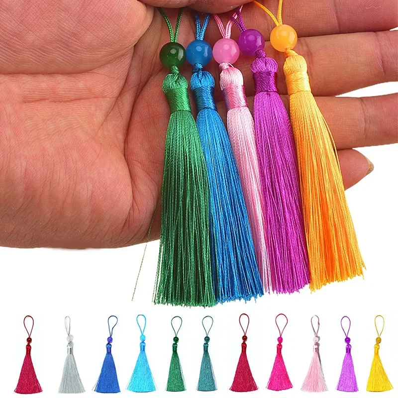 Beaded Trim Fringe - 10/5 buah rumbai sutra poliester pinggiran