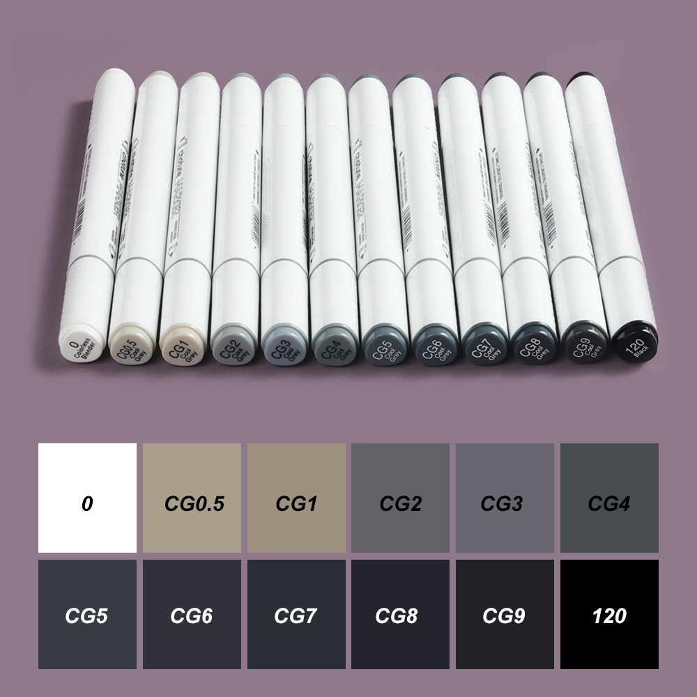 Copic Marker Sketch - Thotine spidol 12 warna, spidol kepala