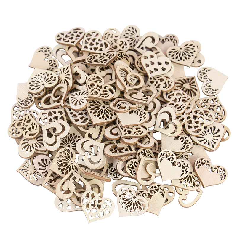 Craft Embellishment - 100 buah pola hati berongga kecil