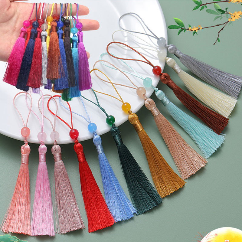 Beaded Trim Fringe - 5-100 buah Bookmark manik-manik rumbai poliester