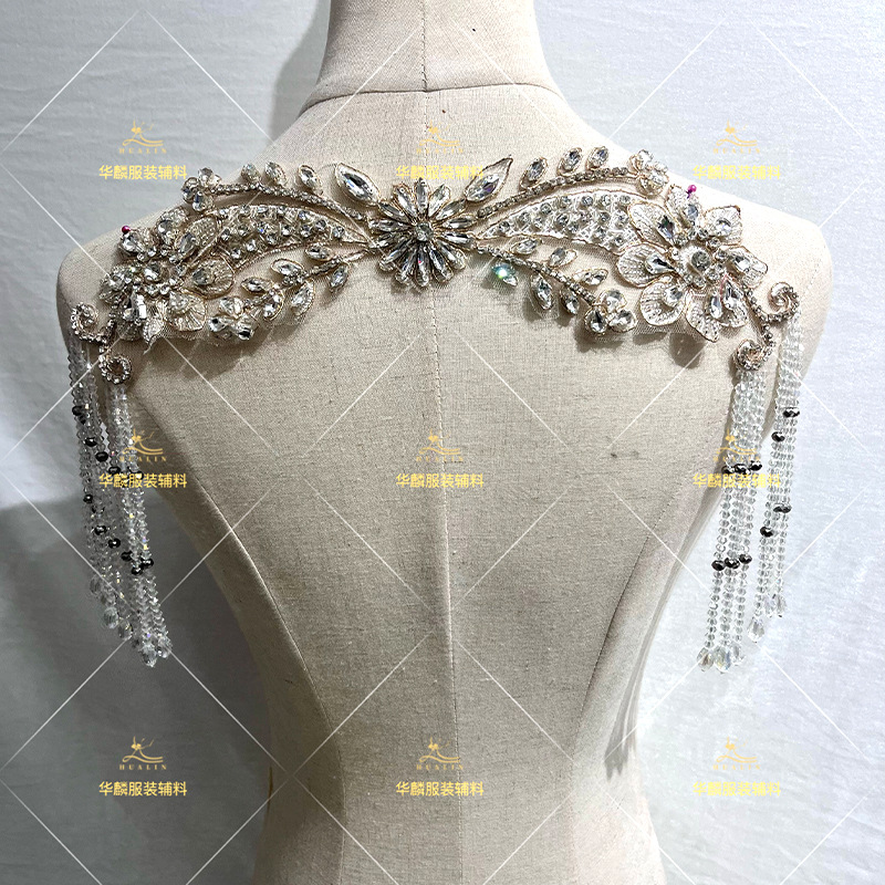Beaded Trim Fringe - Hiasan Pinggiran Manik-manik Tangan dengan Liontin