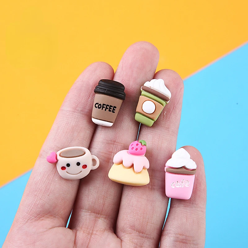 Christmas Craft Embellishment - 10pcs Aksesoris Resin Kopi Kartun Kawaii