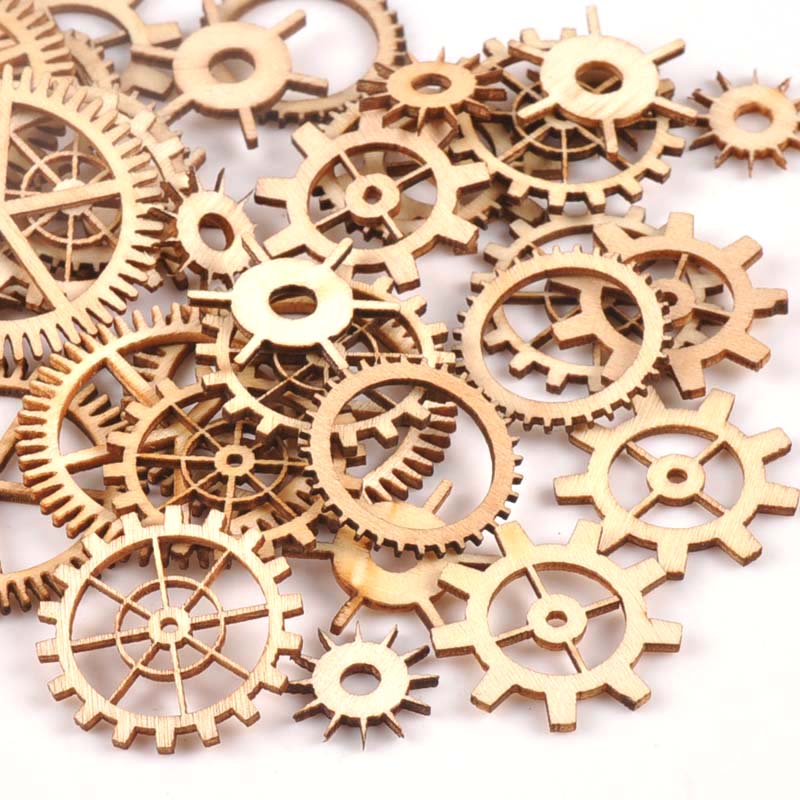 Craft Embellishment - 20-40Mm 36Pcs Kayu Yang Belum Selesai
