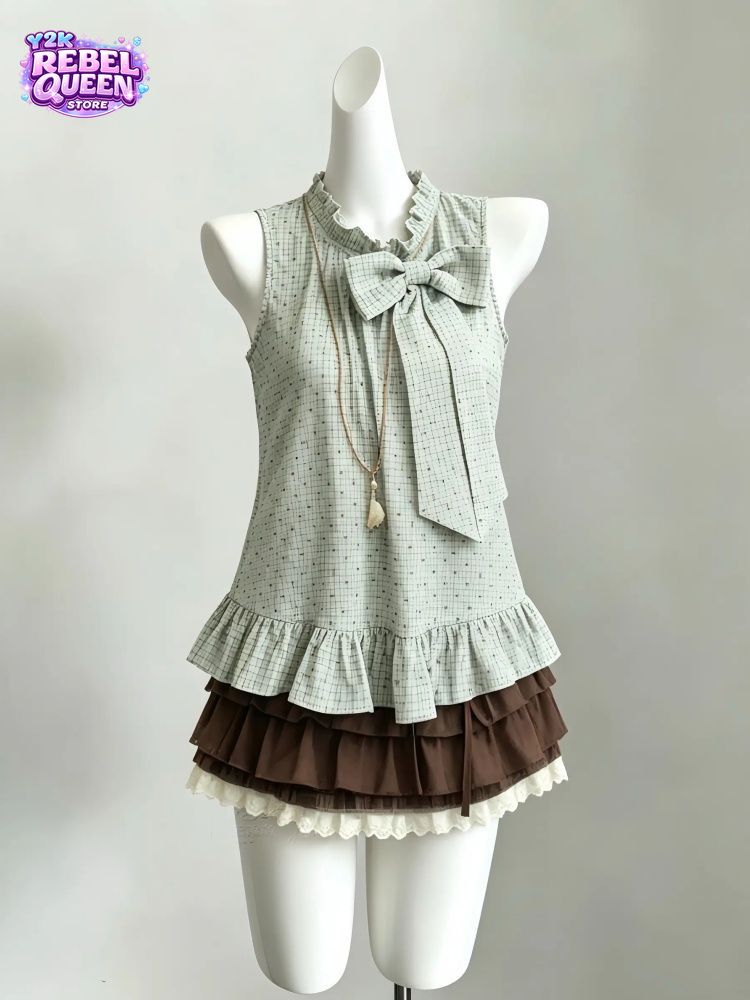 Elastic Lace Trim - Set 2 Potong Pakaian Wanita Vintage