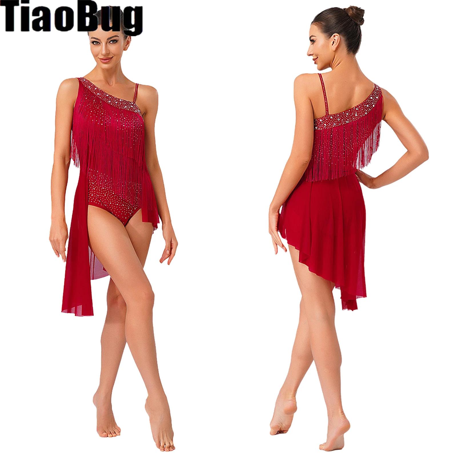 Rhinestone Banding Trim - Gaun Leotard Tari Latin Rumbai Wanita
