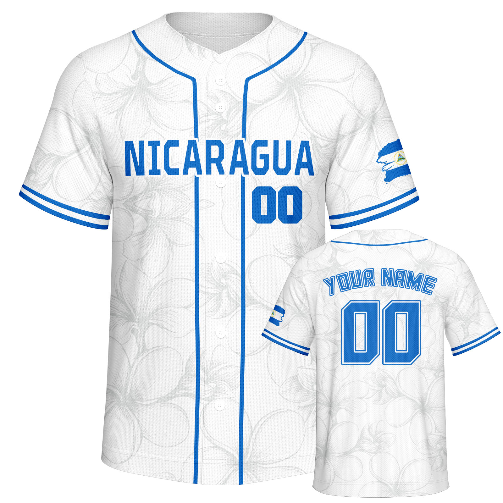 Embellish Knit - Jersey Baseball Nikaragua Personalisasi Nama dan