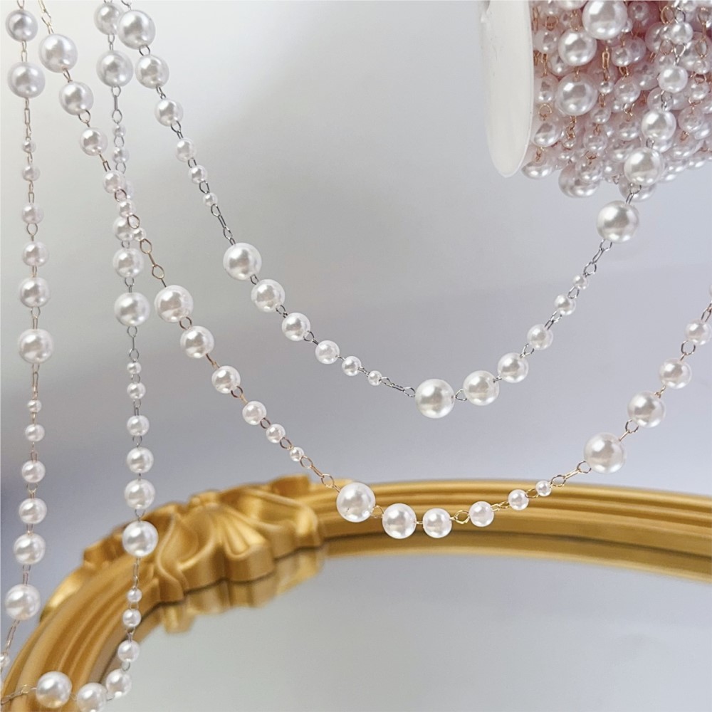 Manik-manik Mutiara Imitasi 1  - Pearl Trim Chain ulasan dan harga