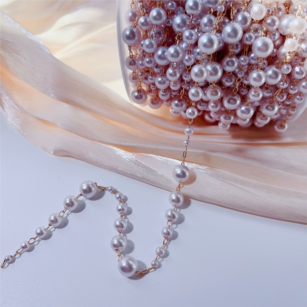 Manik-manik Mutiara Imitasi 1  - Pearl Trim Chain ulasan dan harga