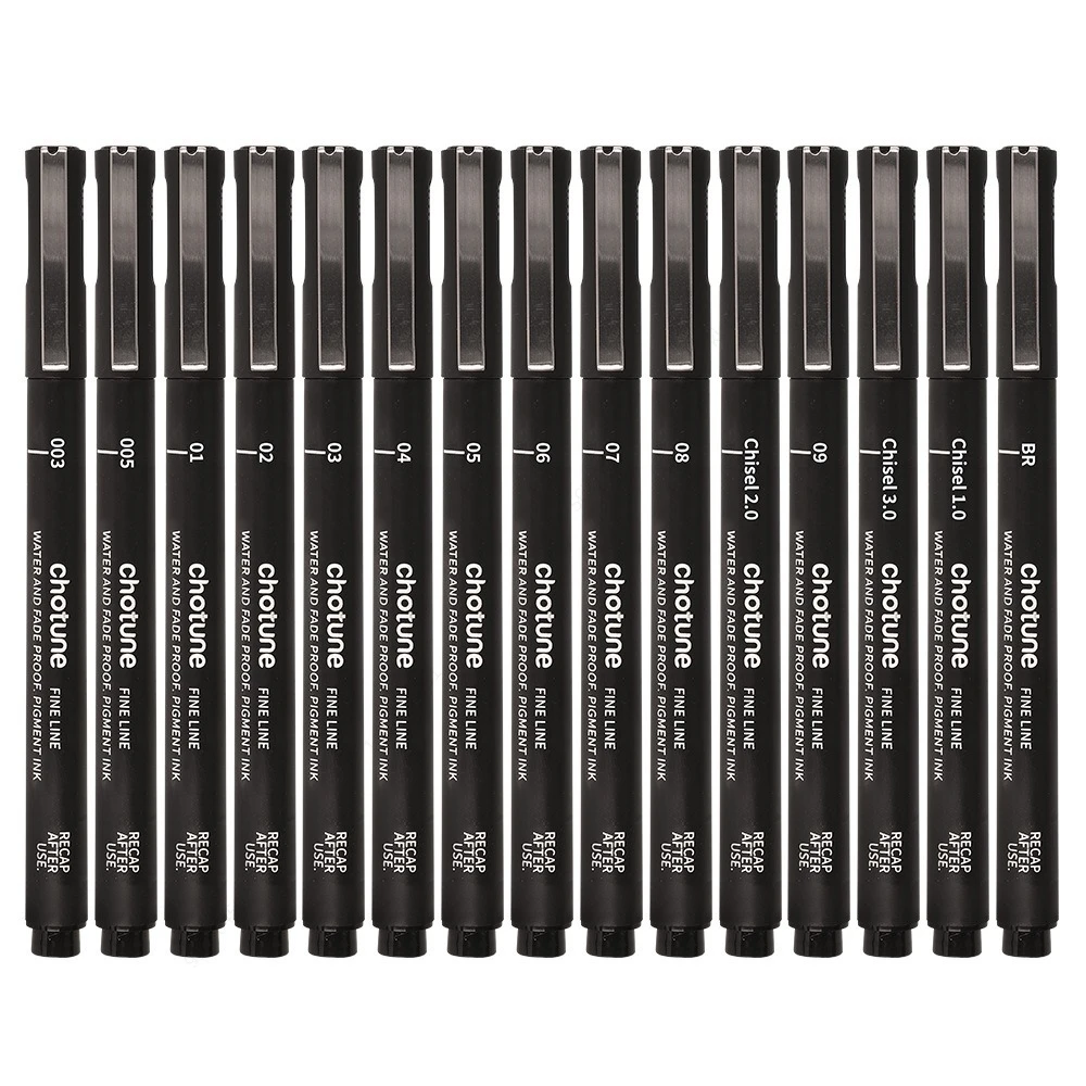 Pena mikro hitam, 15 ukuran, t - Copic Marker Sketch ulasan dan harga