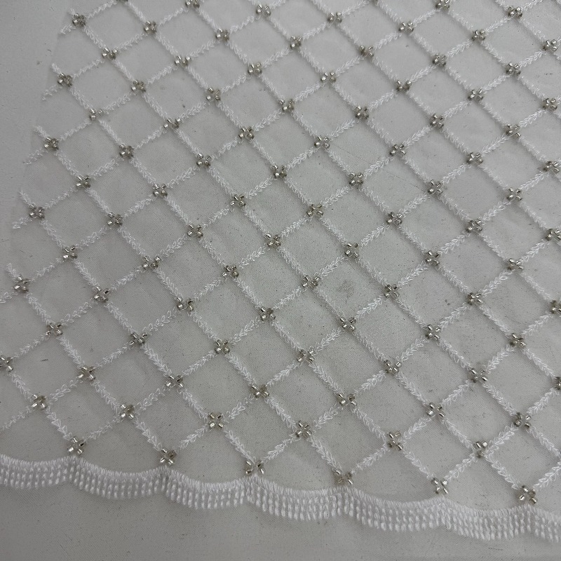 Kain Jala Payet Bordir Manik-M - Crystal Mesh Fabric ulasan dan harga