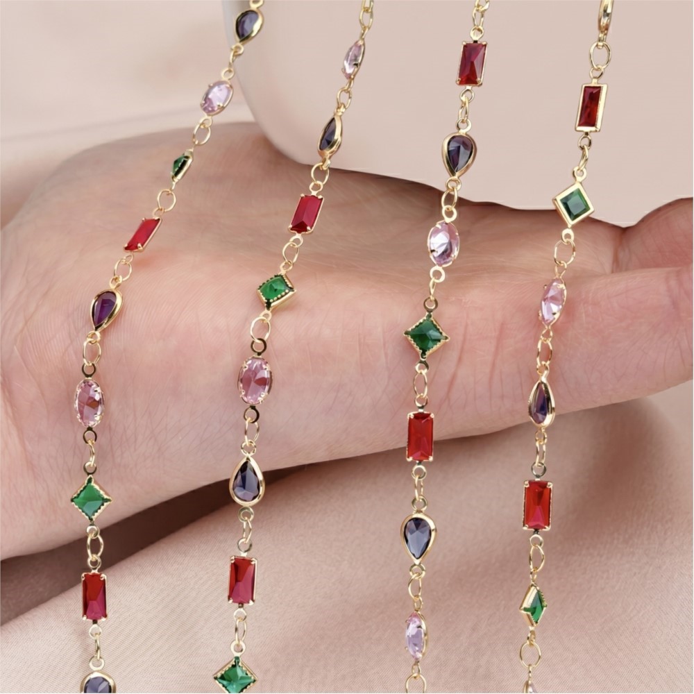 Rantai Perhiasan Oval Berhiask - Pearl Trim Chain ulasan dan harga