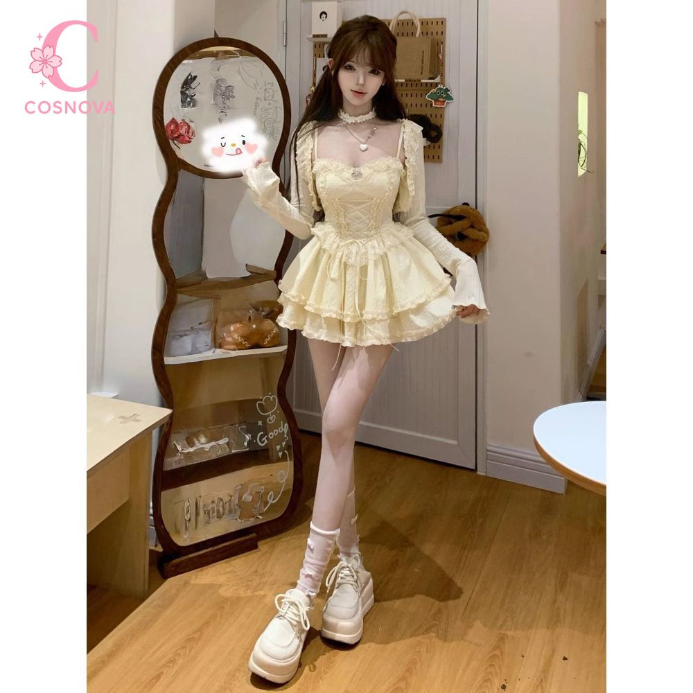 Set Gaun Kamisol Sweet Lolita  - Elastic Lace Trim ulasan dan harga