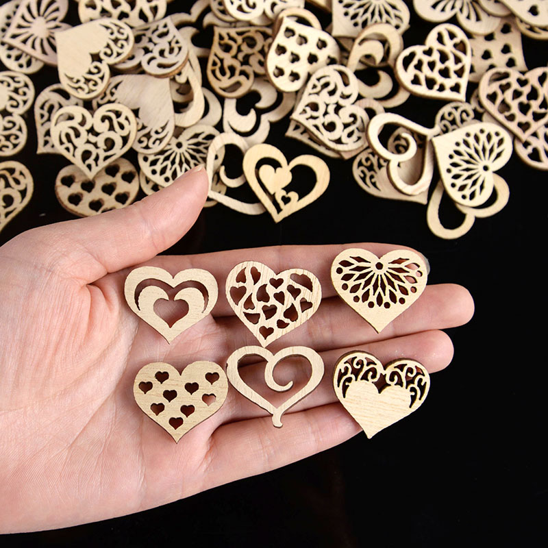 100 buah pola hati berongga ke - Craft Embellishment ulasan dan harga