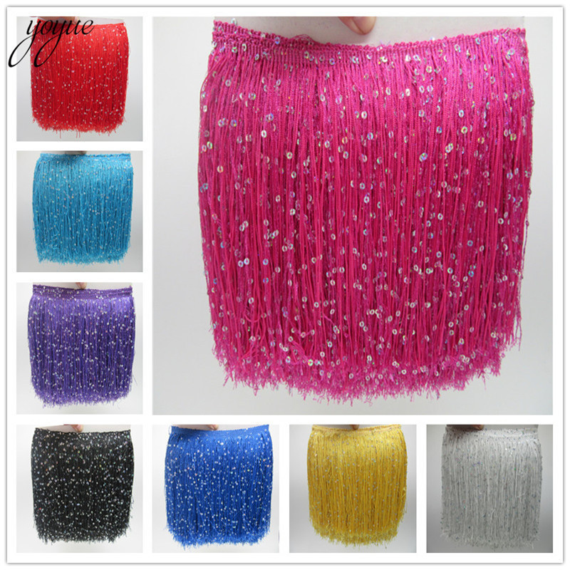 YOYUE 1Yard 20CM Panjang Polie - Beaded Trim Fringe ulasan dan harga