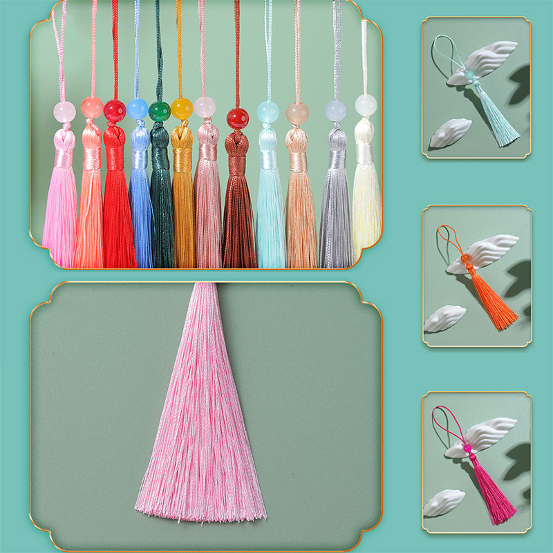 5-100 buah Bookmark manik-mani - Beaded Trim Fringe ulasan dan harga