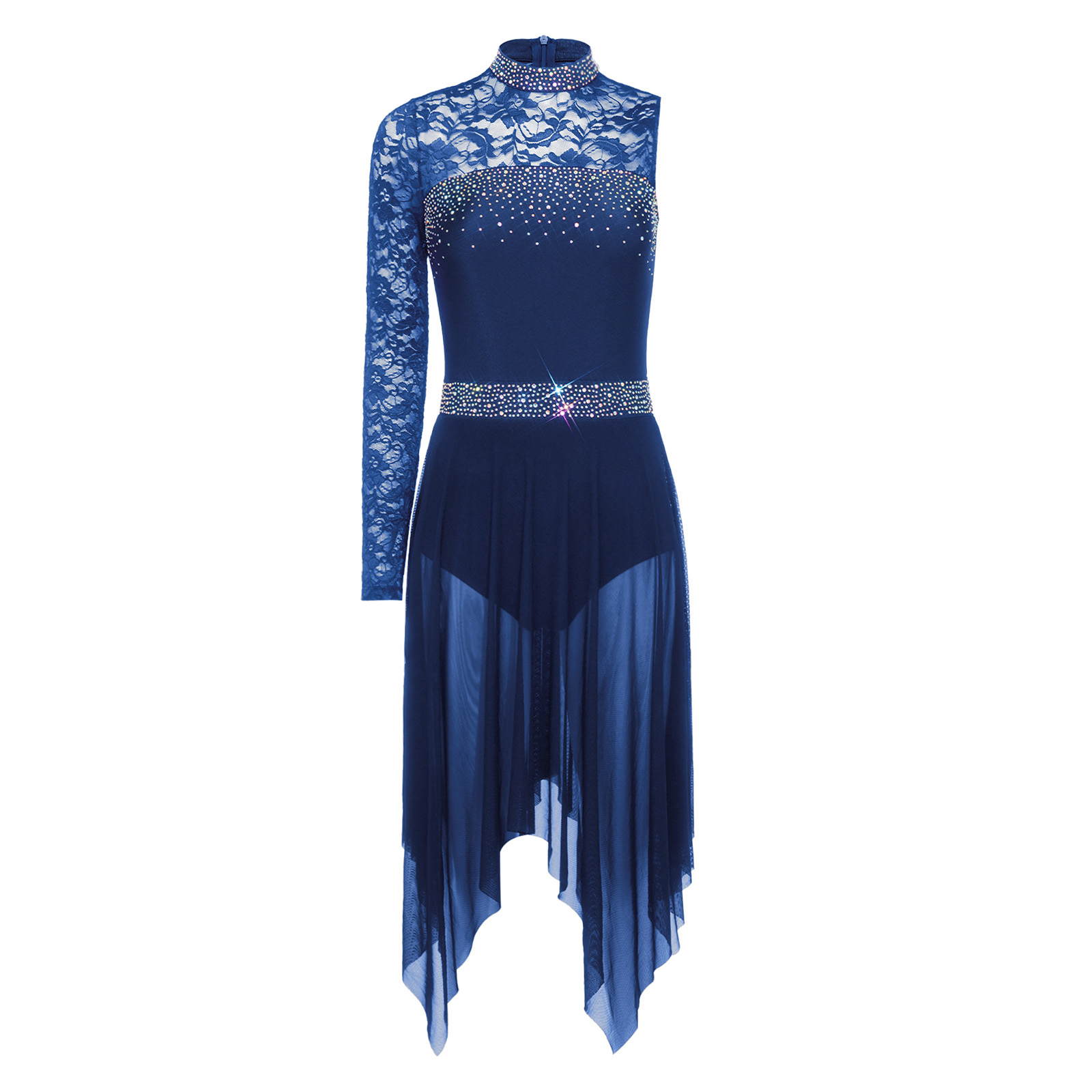 Gaun Tari Figure Skating Lirik - Rhinestone Banding Trim ulasan dan harga
