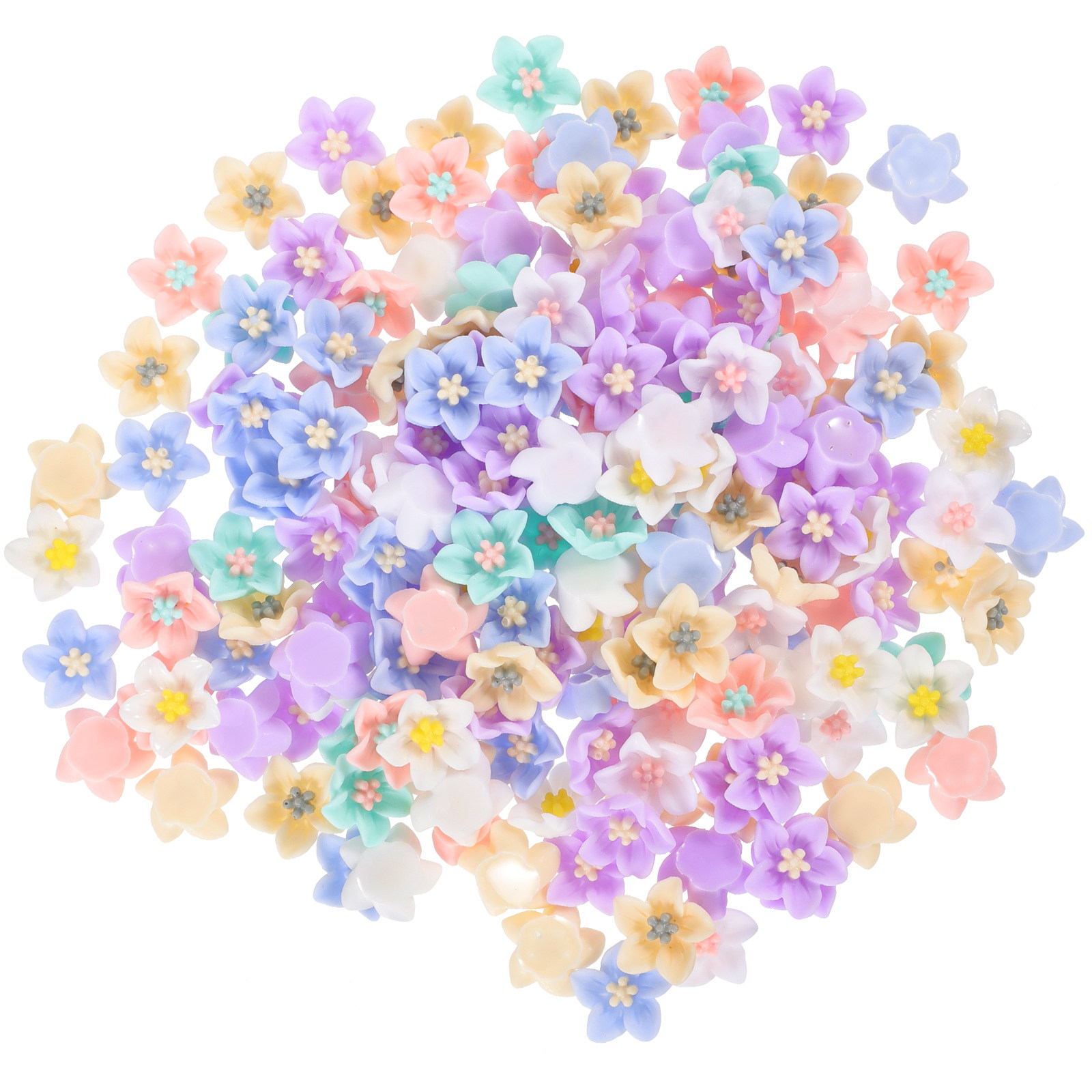 200Pcs Hiasan Bunga Resin Unik - Craft Embellishment ulasan dan harga