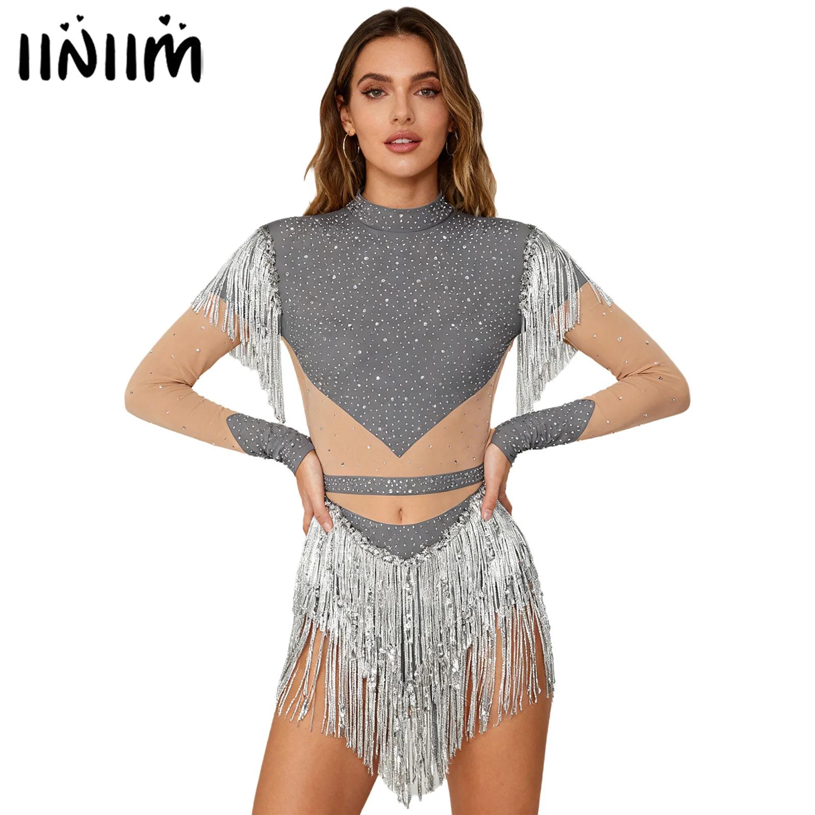 Kostum Jumpsuit Leotard Payet  - Rhinestone Banding Trim ulasan dan harga