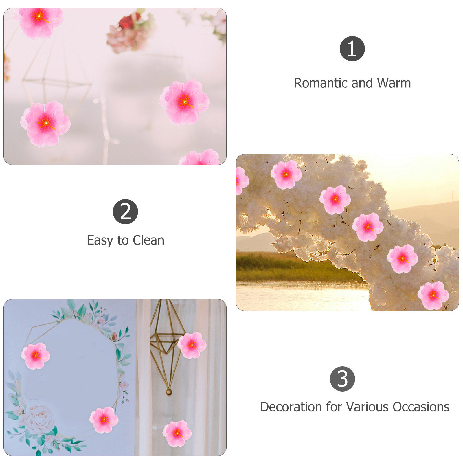 100Pcs Hiasan Kain Bunga Sakur - Craft Embellishment ulasan dan harga