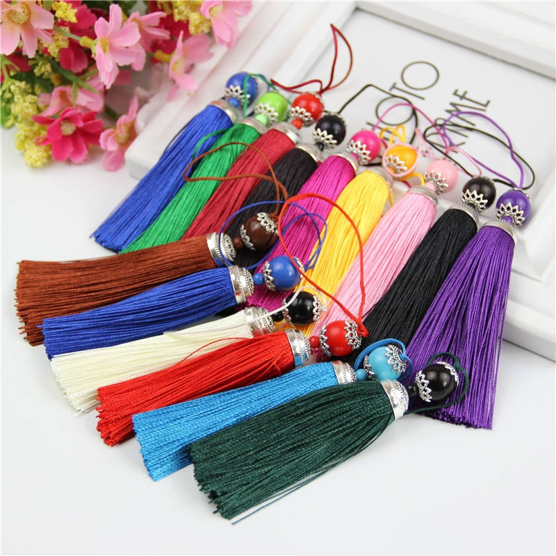 1/3/5 Buah Rumbai Sutra Rumbai - Beaded Trim Fringe ulasan dan harga