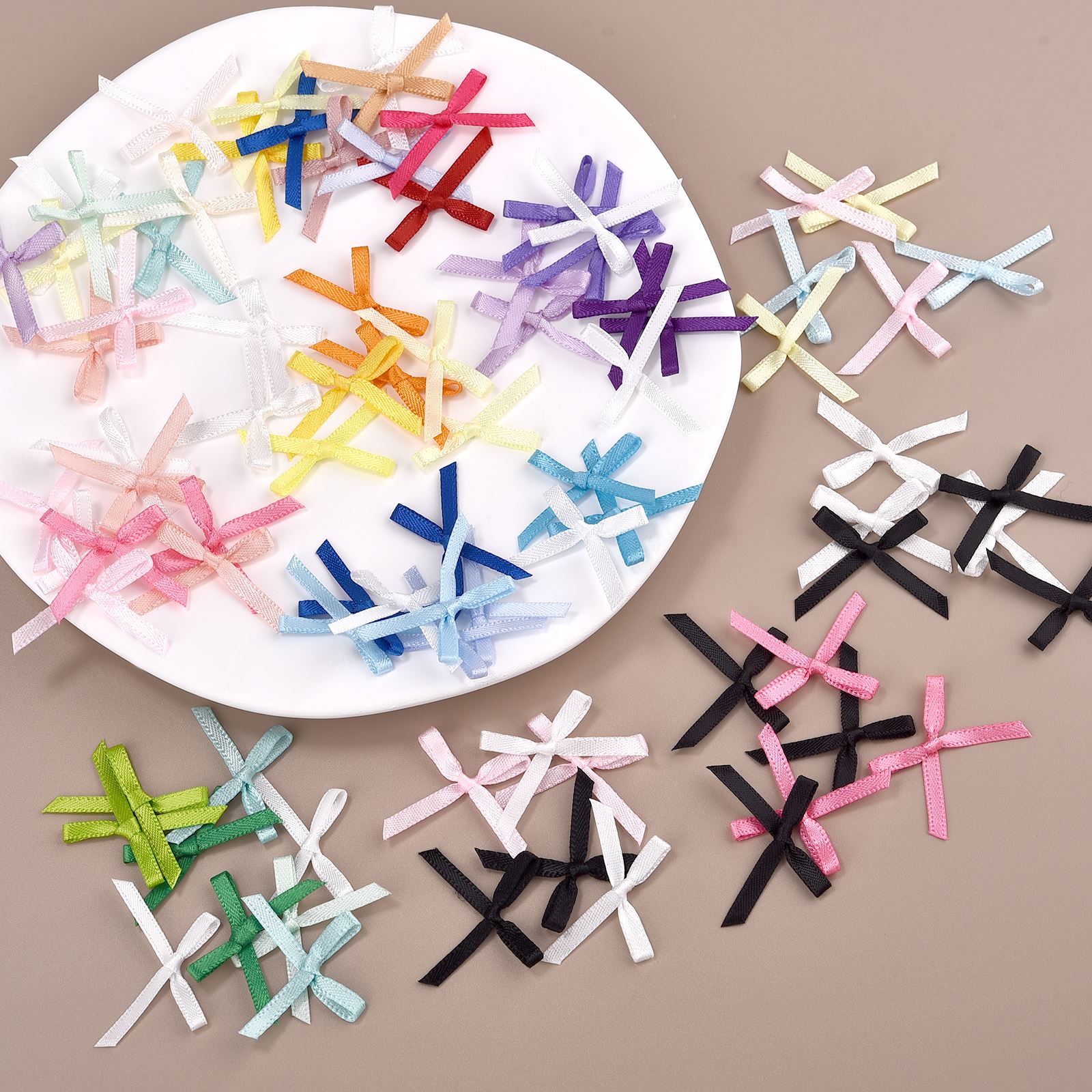 100 buah 3mm pita Mini Satin p - Christmas Craft Embellishment ulasan dan harga