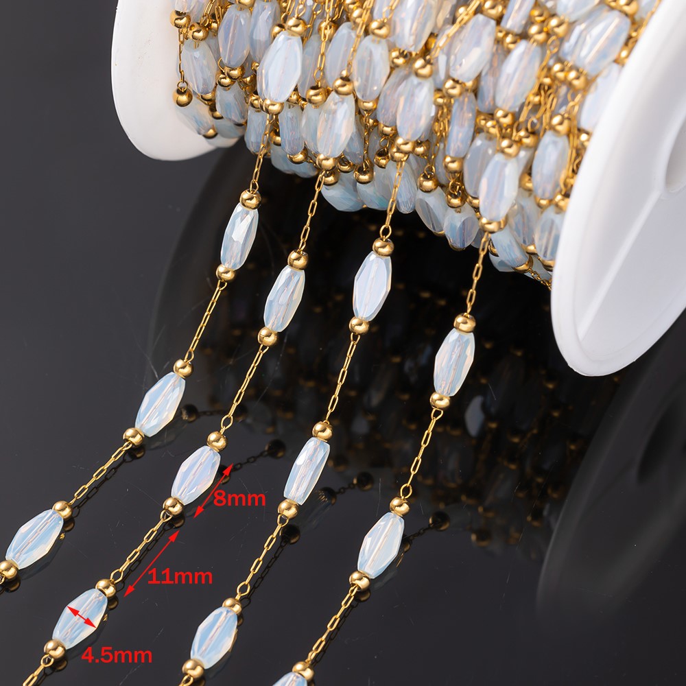 1Meter Rantai Rhombus Kristal  - Pearl Trim Chain ulasan dan harga