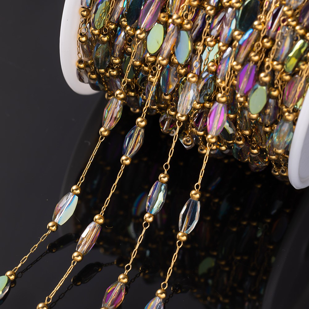 1Meter Rantai Rhombus Kristal  - Pearl Trim Chain ulasan dan harga