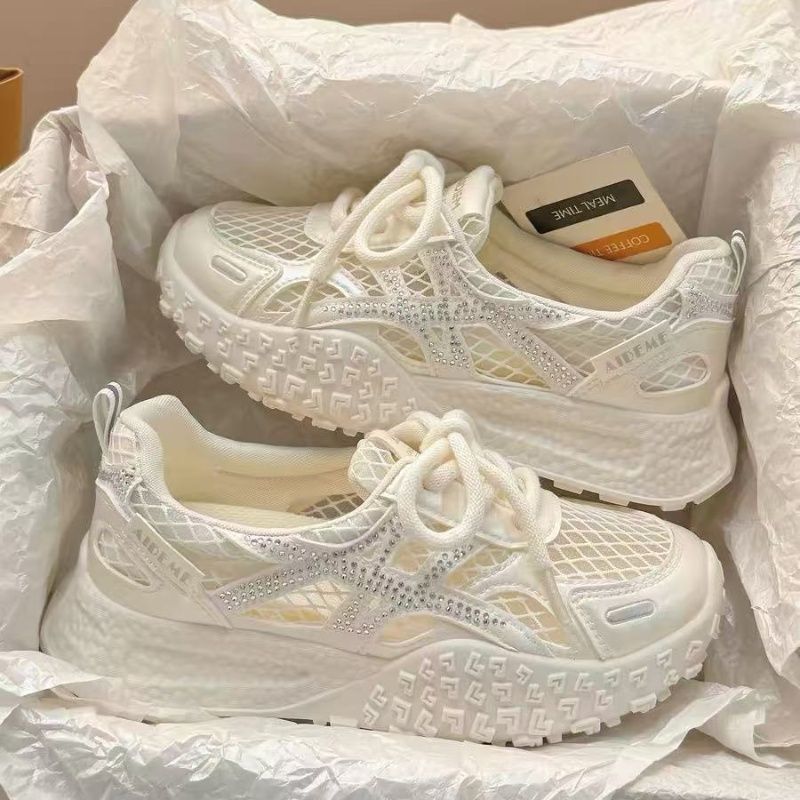Sepatu Sneakers Wanita Musim P - Crystal Mesh Fabric ulasan dan harga