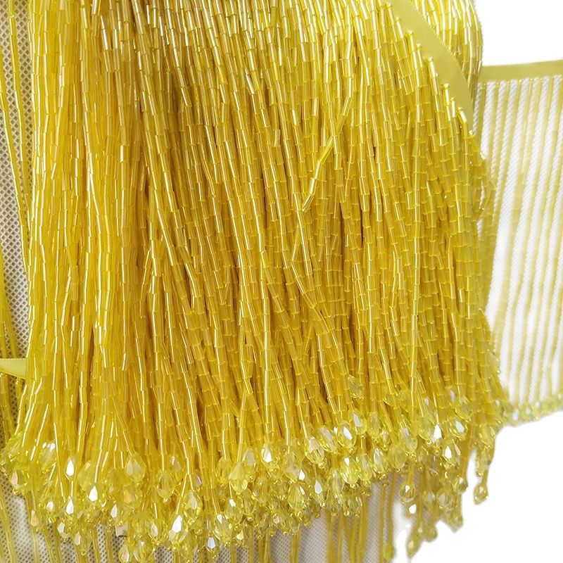 6 inci manik-manik kristal ter - Beaded Trim Fringe ulasan dan harga
