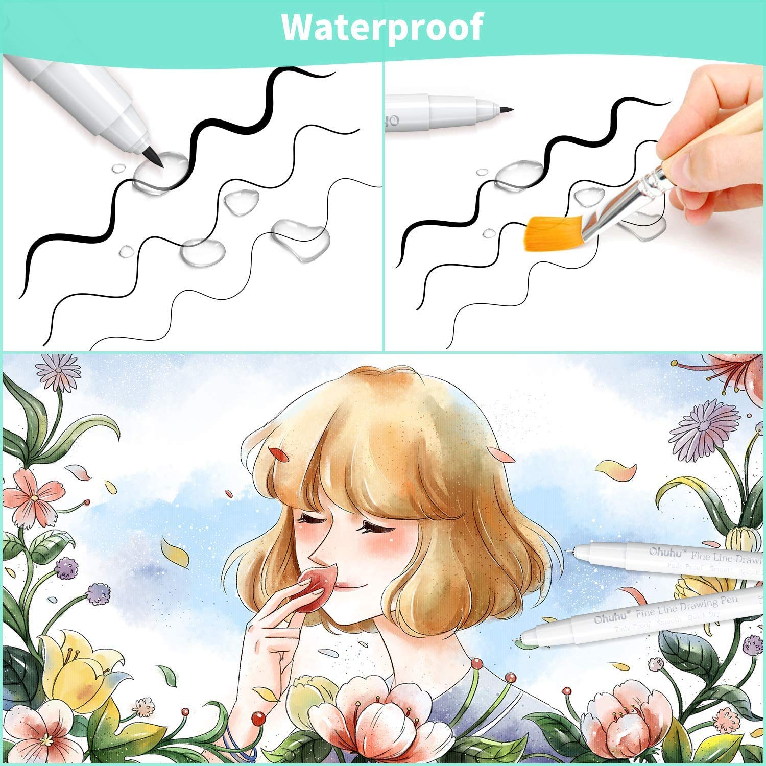 Ohuhu Pena Mikro Pena Gambar F - Copic Marker Sketch ulasan dan harga