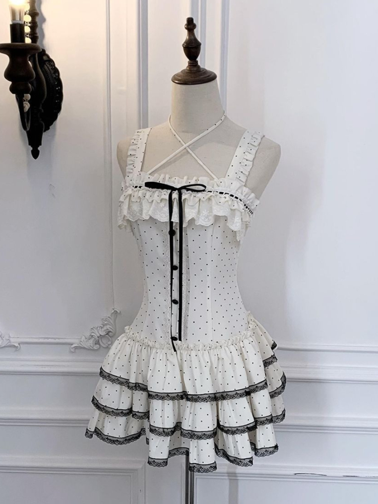 Gaun Kamisol Korea Manis Model - Elastic Lace Trim ulasan dan harga