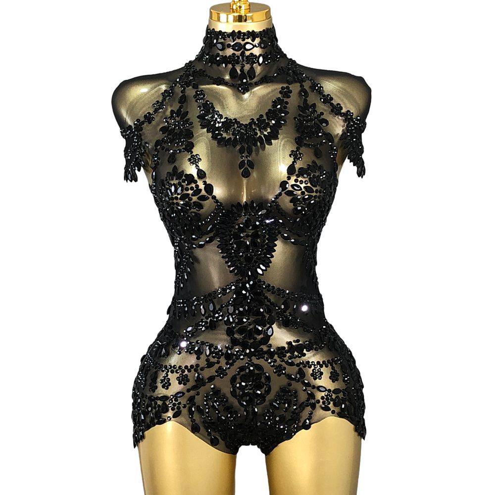 Bodysuit Berlian Imitasi Berki - Rhinestone Banding Trim ulasan dan harga