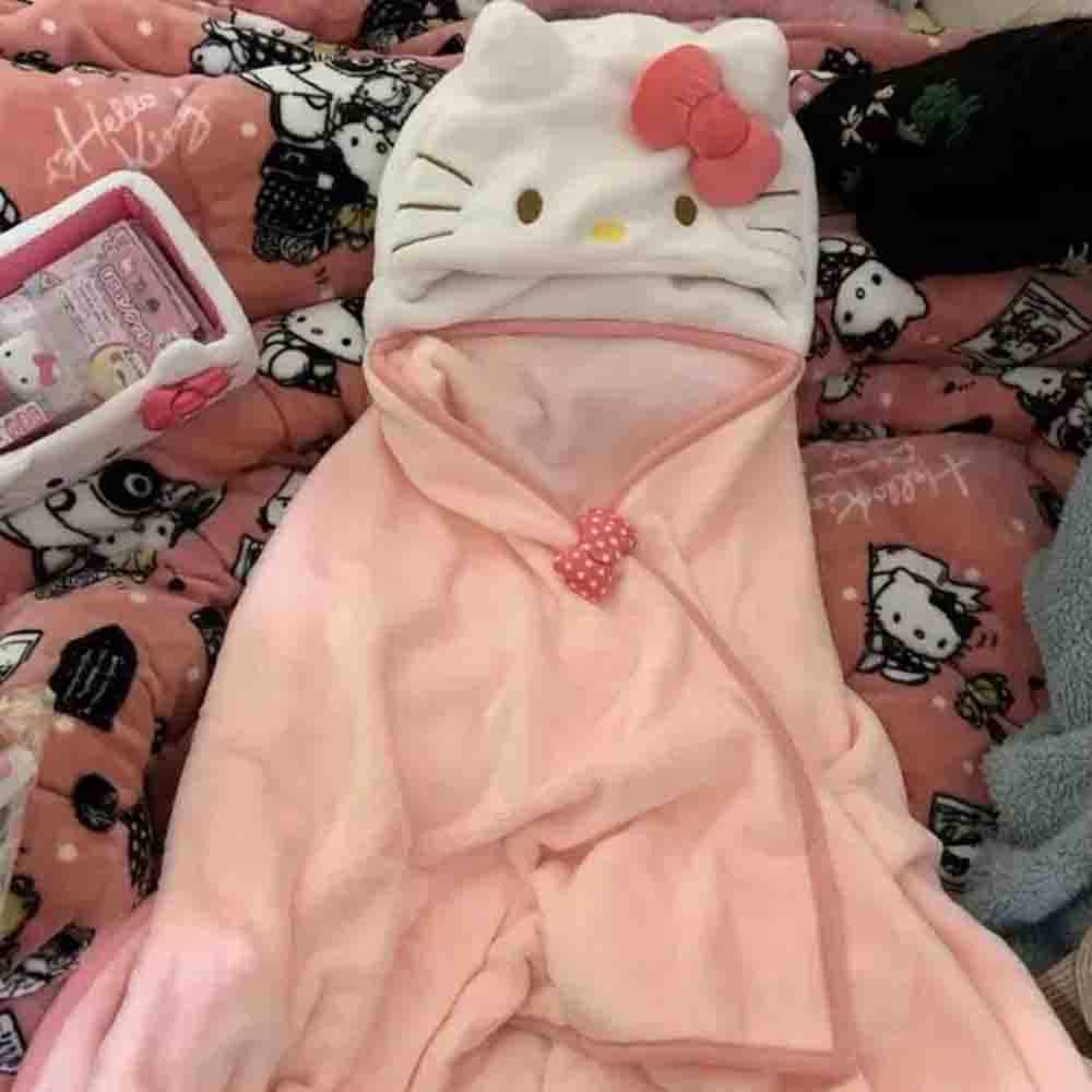 Selimut Hoodie Hello Kitty Luc - Embellish Knit ulasan dan harga